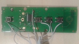 soldered wires on Somfy Telis